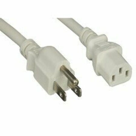 SWE-TECH 3C Computer / Monitor Power Cord, White, NEMA 5-15P to C13, 18AWG, 10 Amp, 3 foot FWT10W1-01203WH